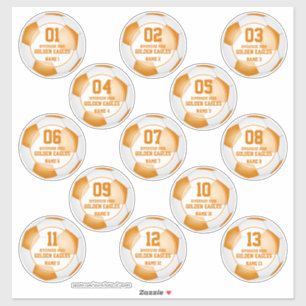 13 pc set orange white team colours his her soccer