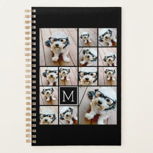 13 Photo Collage Monogram black - Can Edit Colour Planner