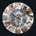 13 Photo Collage Personalized Large Clock<br><div class="desc">13 Photo Collage Personalized Template wall clock .. simply add your own photographs to this great wall clock .. easy to personalize .. customizable photo template clock from Ricaso - perfect gift-ideas</div>