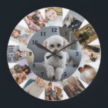 13 Photo Collage Personalized Large Clock<br><div class="desc">13 Photo Collage Personalized Template wall clock .. simply add your own photographs to this great wall clock .. easy to personalize .. customizable photo template clock from Ricaso - perfect gift-ideas</div>