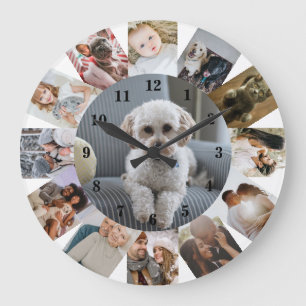 13 Photo Collage Personalized Large Clock