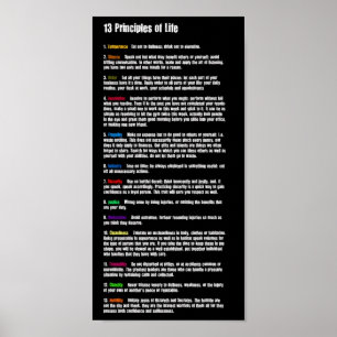 13 Principles of Life Poster