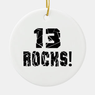 13 Rocks Birthday Designs Ceramic Ornament