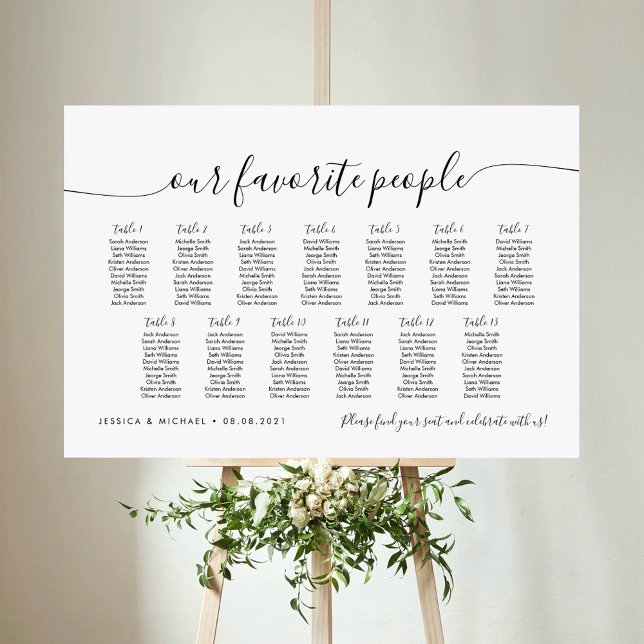 13 Table Elegant Our Favourite People Seating Char Poster (Creator Uploaded)