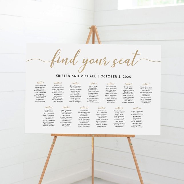 13 Tables Find Your Seat Seating Chart Plan (Creator Uploaded)