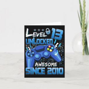 13 Unlocked Awesome 2010 Boy Video Game 13th Birth Card