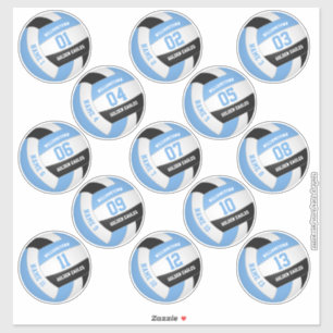 13 volleyball players names light blue black