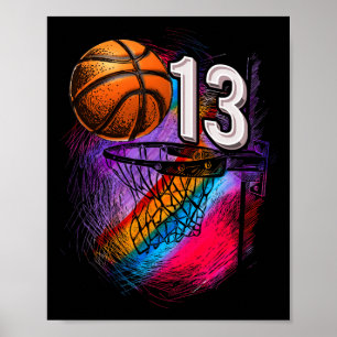 13 Year Old 13th Birthday Basketball Official Teen Poster