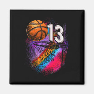 13 Year Old 13th Birthday Bysketbyll Official Teen Magnet