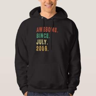 13 Year Old Awesome Since July 2009 13th Birthday Hoodie
