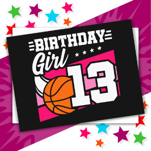 13 Year Old Basketball Party 13th Birthday Girl Postcard