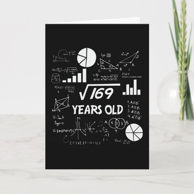 13 Year Old Bday Geeky Math 13th birthday Gift Card (Front)