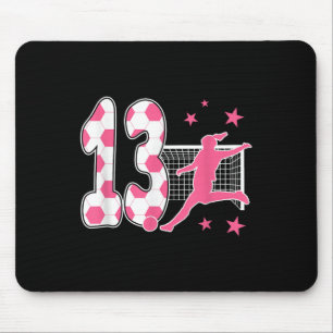 13 Year Old Birthday Soccer Lover 13th Soccer Them Mouse Pad