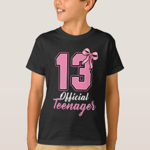 13 Year Old Coquette Bow Official Teenager 13th Bi T-Shirt