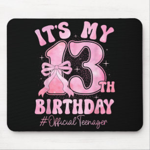 13 Year Old Coquette Bow Teenager 13th Birthday Mouse Pad