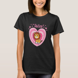 13 Year Old Cute Lion Birthday Girl 13th B Day 1 T-Shirt