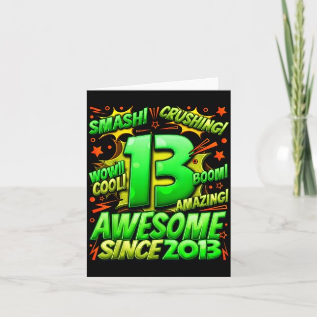 13 Year Old For Boys 13th Birthday Boy 13 Year Old Card (Front)