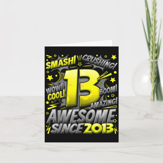 13 Year Old For Boys 13th Birthday Boy 13 Year Old Card (Front)