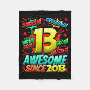 13 Year Old For Boys 13th Birthday Boy 13 Year Old Fleece Blanket