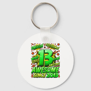13 Year Old For Boys 13th Birthday Boy 13 Year Old Keychain