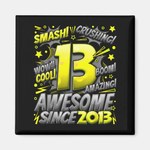 13 Year Old For Boys 13th Birthday Boy 13 Year Old Magnet