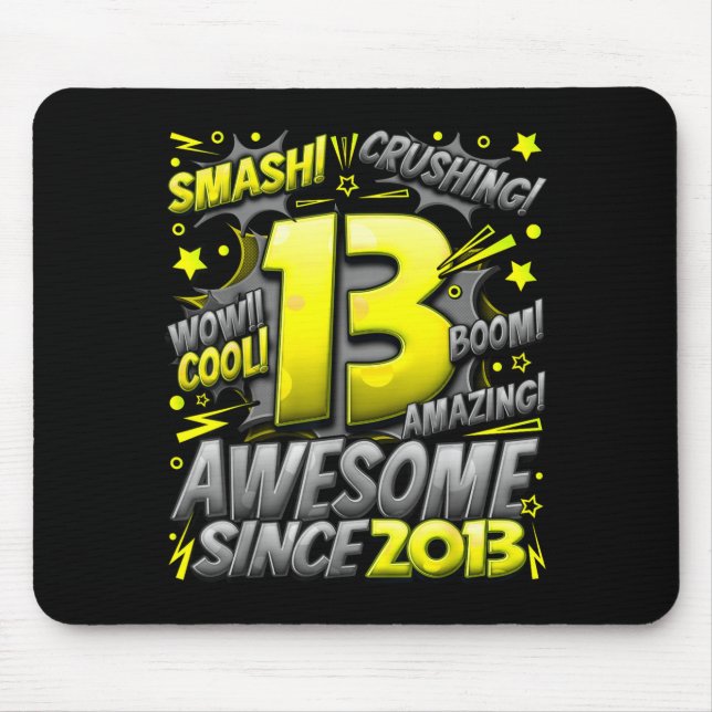 13 Year Old For Boys 13th Birthday Boy 13 Year Old Mouse Pad (Front)
