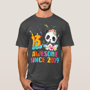13 Year Old Panda Unicorn Awesome since 2009 13th T-Shirt