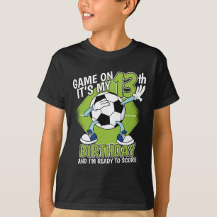 13 Year Old Soccer Player Boy 13th Birthday Soccer T-Shirt