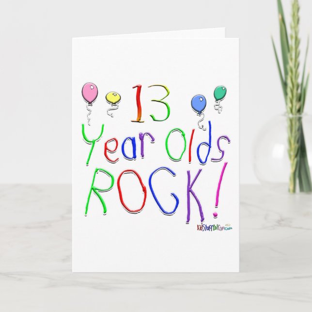 13 Year Olds Rock! Greeting Card (Front)