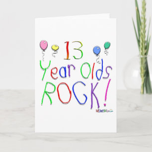 13 Year Olds Rock! Greeting Card