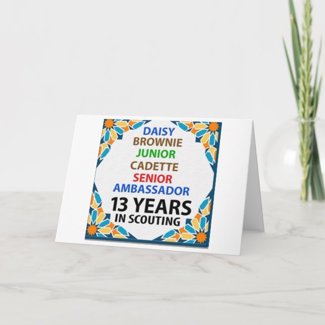 13 Years in Scouting Congratualtions Card (Front)