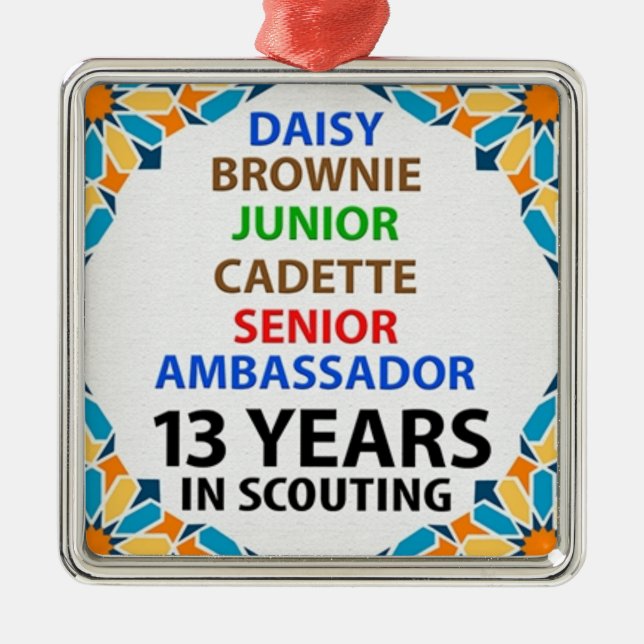 13 Years in Scouting for Girls Metal Ornament (Front)