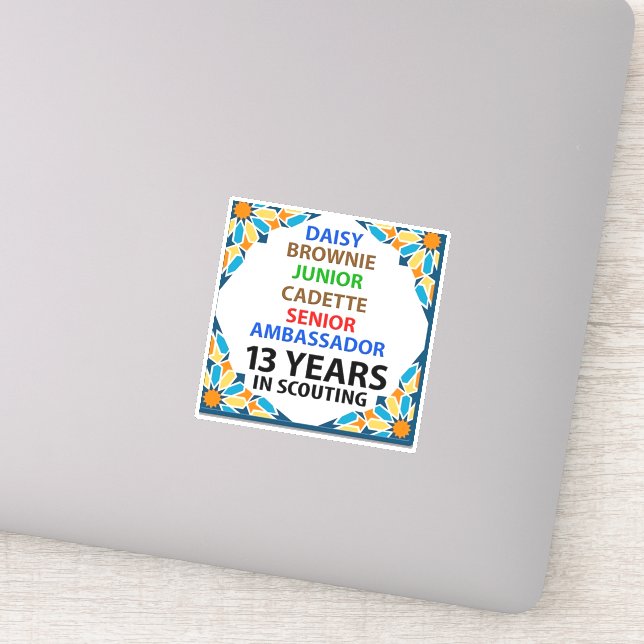 13 Years in Scouting Sticker (Detail)