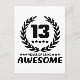 13 Years of being Awesome Postcard