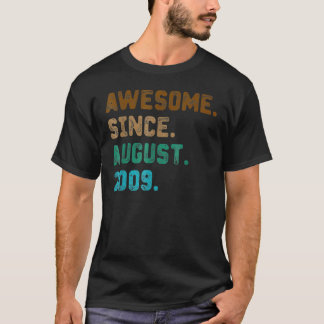 13 Years Old  Awesome Since August 2009 13th Birth T-Shirt
