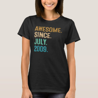 13 Years Old  Awesome Since July 2009 13th Birthda T-Shirt