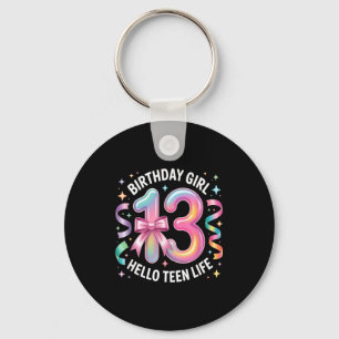 13 Years Old Birthday Teenager. 13th Birthday Girl Keychain