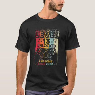 13 Years Old Boys Video Gamer Level 13 Unlocked Aw T-Shirt