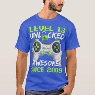 13 Years Old  Gamer Boy Birthday 13 Level Unlocked T-Shirt