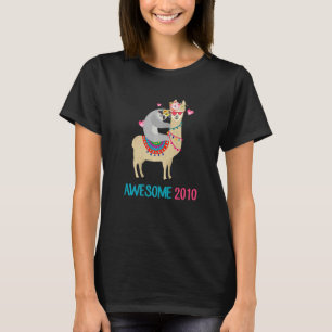 13 Years Old Gifts 13th Birthday Sloth Riding Llam T-Shirt