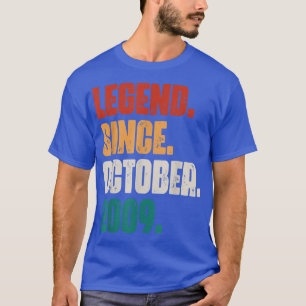 13 Years Old Gifts Legend Since October 2009 13th  T-Shirt