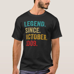 13 Years Old Legend Since October 2009 13th Birthd T-Shirt