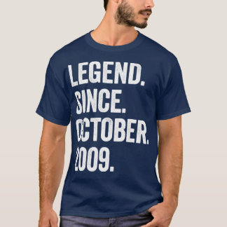 13 Years Old Legend Since October 2009 13th Birthd T-Shirt