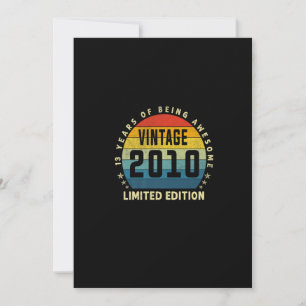 13 Years Old Made In 2010 Limited Edition 13th Bir Invitation