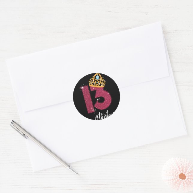13 Years Old Official Teenager 13th Birthday Gift Classic Round Sticker (Envelope)