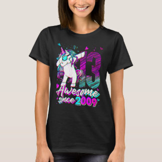 13 Years Old Unicorn Dabbing 13th Birthday Unicorn T-Shirt