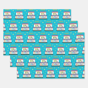 13e Anniversaire Gâteau papier d'enveloppement ble