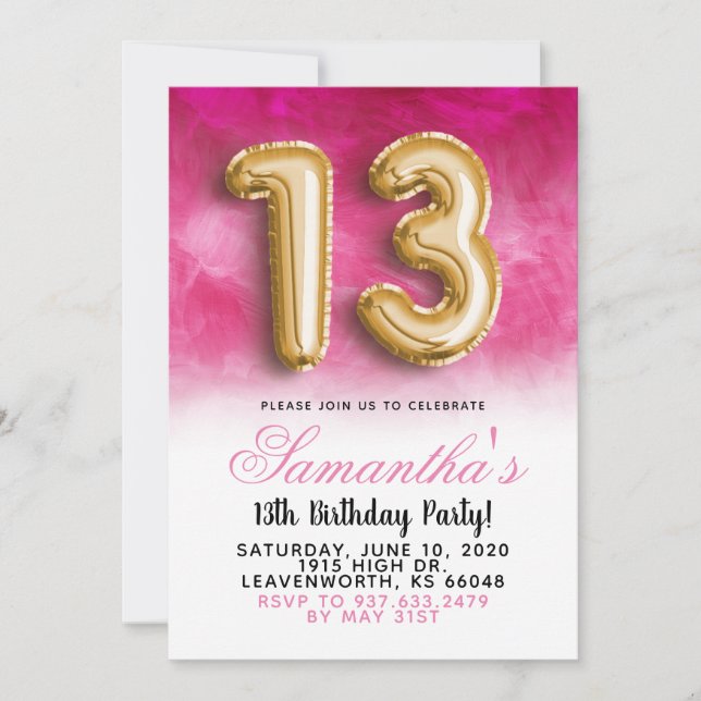 13e anniversaire Invitation de Gradient (Devant)
