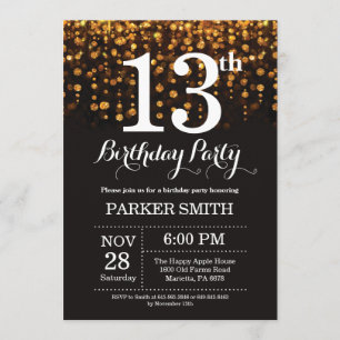 13e anniversaire Invitation Parties scintillant d'