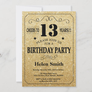 13e anniversaire Invitation Parties scintillant no